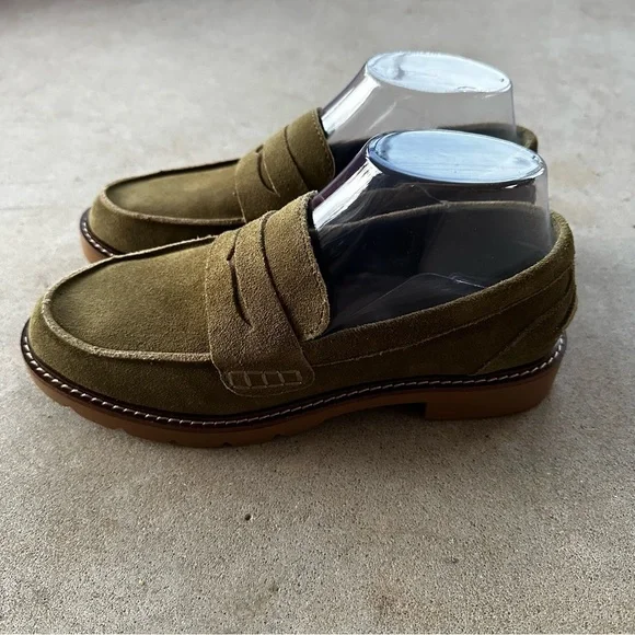 Anne Klein Emmylou Suede Loafers Olive Women’s Size 7M - Picture 4 of 9
